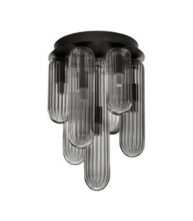 Gustave Shade Cluster Ceiling Light  Smokey Grey Matt Black LED G9 7x5W-1