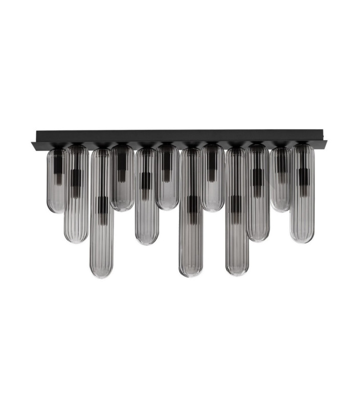 Gustave Shade Cluster Ceiling Light  Smokey Grey Matt Black LED G9 12x5W-1