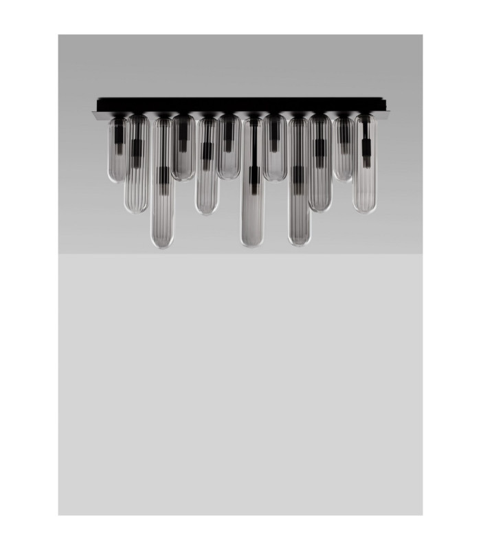 Gustave Shade Cluster Ceiling Light  Smokey Grey Matt Black LED G9 12x5W-3