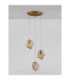 Odelle Cluster Pendant Ceiling Light Amber Brass Gold E14 3x5W-3