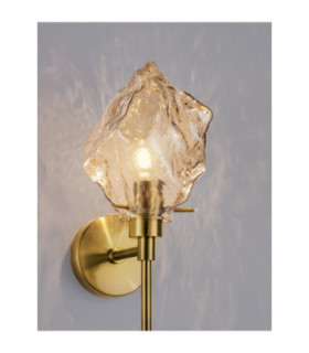 Odelle Wall Lamp Amber Brass Gold E14W 1x5W-2