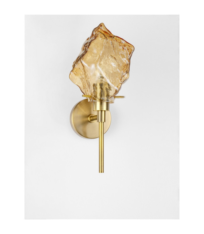 Odelle Wall Lamp Amber Brass Gold E14W 1x5W-3