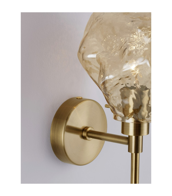 Odelle Wall Lamp Amber Brass Gold E14W 1x5W-5