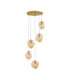 Odelle Cluster Pendant Ceiling Light Amber Brass Gold E14 5x5W-1