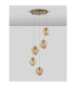 Odelle Cluster Pendant Ceiling Light Amber Brass Gold E14 5x5W-3