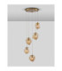 Odelle Cluster Pendant Ceiling Light Amber Brass Gold E14 5x5W-4