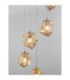 Odelle Cluster Pendant Ceiling Light Amber Brass Gold E14 5x5W-6