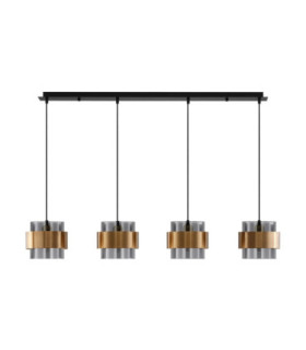 Sianna Bar Pendant Ceiling Light Smokey Brass Gold E27 4x12W-1