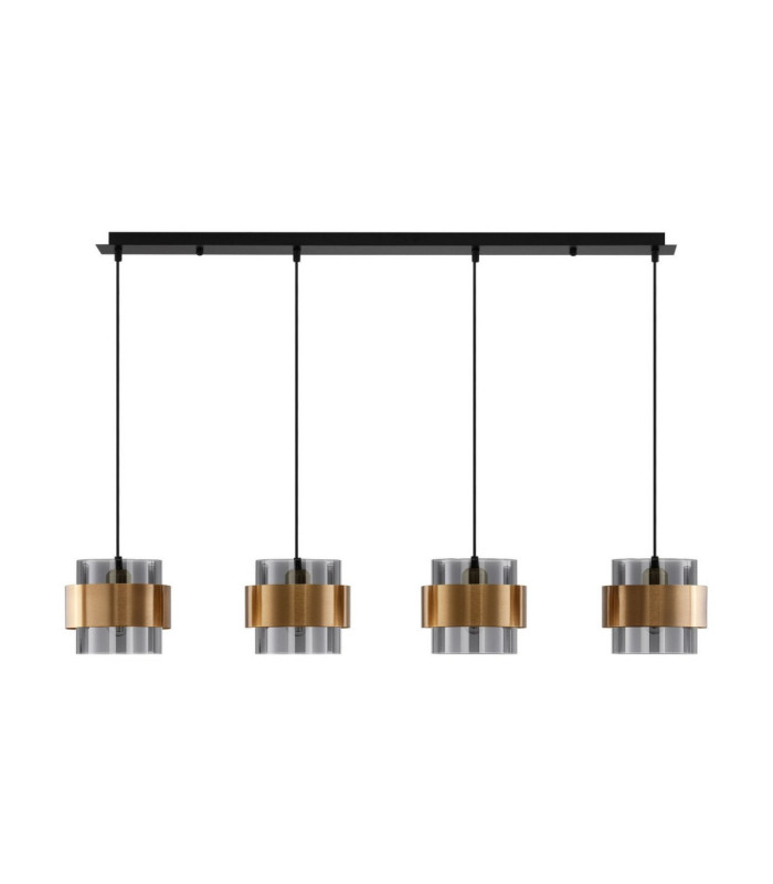 Sianna Bar Pendant Ceiling Light Smokey Brass Gold E27 4x12W-1