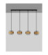 Sianna Bar Pendant Ceiling Light Smokey Brass Gold E27 4x12W-3
