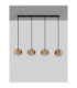 Sianna Bar Pendant Ceiling Light Smokey Brass Gold E27 4x12W-4