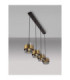 Sianna Bar Pendant Ceiling Light Smokey Brass Gold E27 4x12W-6
