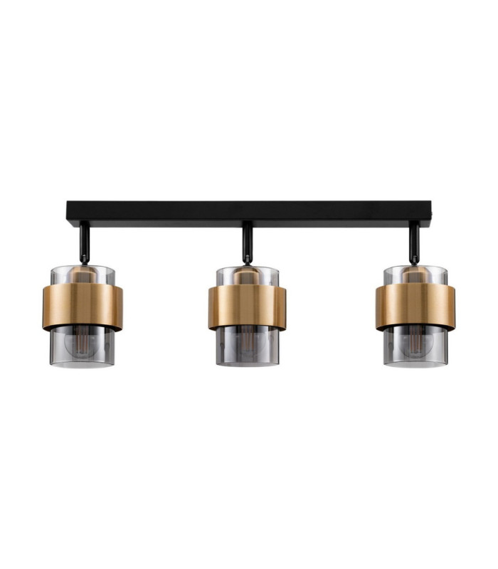 Sianna Ceiling Spotlight Bar Smokey Sandy Black Brass Gold E27 3x12W-1