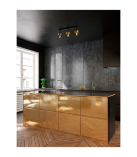 Sianna Ceiling Spotlight Bar Smokey Sandy Black Brass Gold E27 3x12W-2