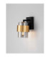 Sianna 10cm Wall Lamp Smokey Sandy Black Brass Gold E27 1x12W-5