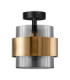 Sianna Cylindrical Ceiling Light Smokey Sandy Black Brass Gold E27 1x12W-1