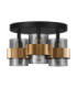 Sianna Shade Cluster Ceiling Light Smokey Sandy Black Brass Gold E27 3x12W-1