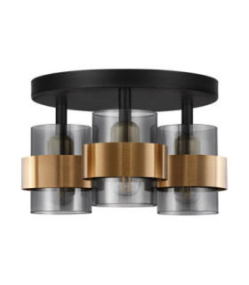 Sianna Shade Cluster Ceiling Light Smokey Sandy Black Brass Gold E27 3x12W-1