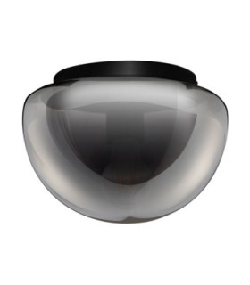 Ebony 31.5cm Globe Ceiling Light Smokey Grey Matt Black E27 1x12W-1