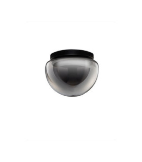 Ebony 24.5cm Globe Ceiling Light Smokey Grey Matt Black E27 1x12W-1