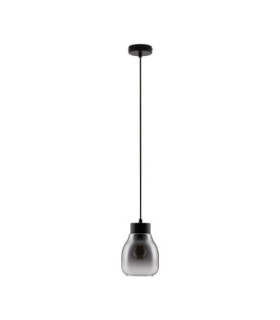 Blacu Dome Pendant Ceiling Light Smokey Grey Black E27 1x12W-1