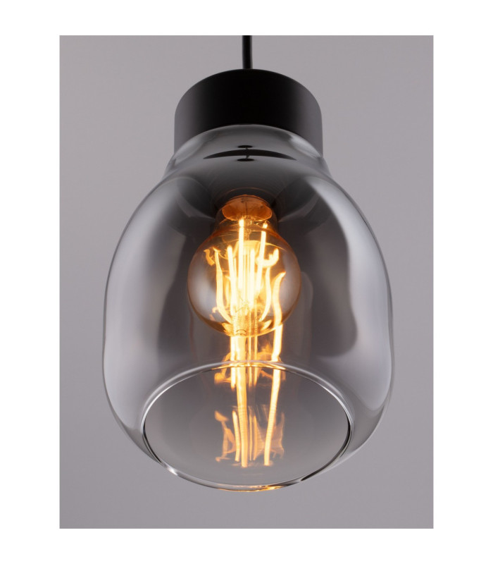 Blacu Dome Pendant Ceiling Light Smokey Grey Black E27 1x12W-6