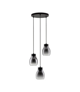 Blacu Cluster Pendant Ceiling Light Smokey Grey Black E27 3x12W-1