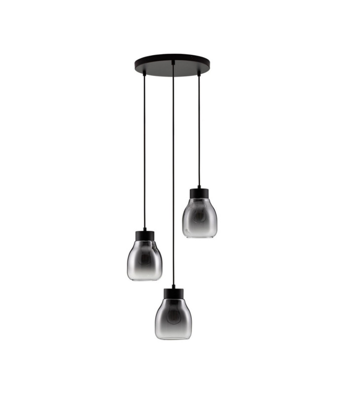 Blacu Cluster Pendant Ceiling Light Smokey Grey Black E27 3x12W-1