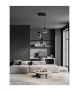 Blacu Cluster Pendant Ceiling Light Smokey Grey Black E27 3x12W-2