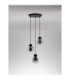 Blacu Cluster Pendant Ceiling Light Smokey Grey Black E27 3x12W-3