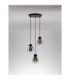Blacu Cluster Pendant Ceiling Light Smokey Grey Black E27 3x12W-4
