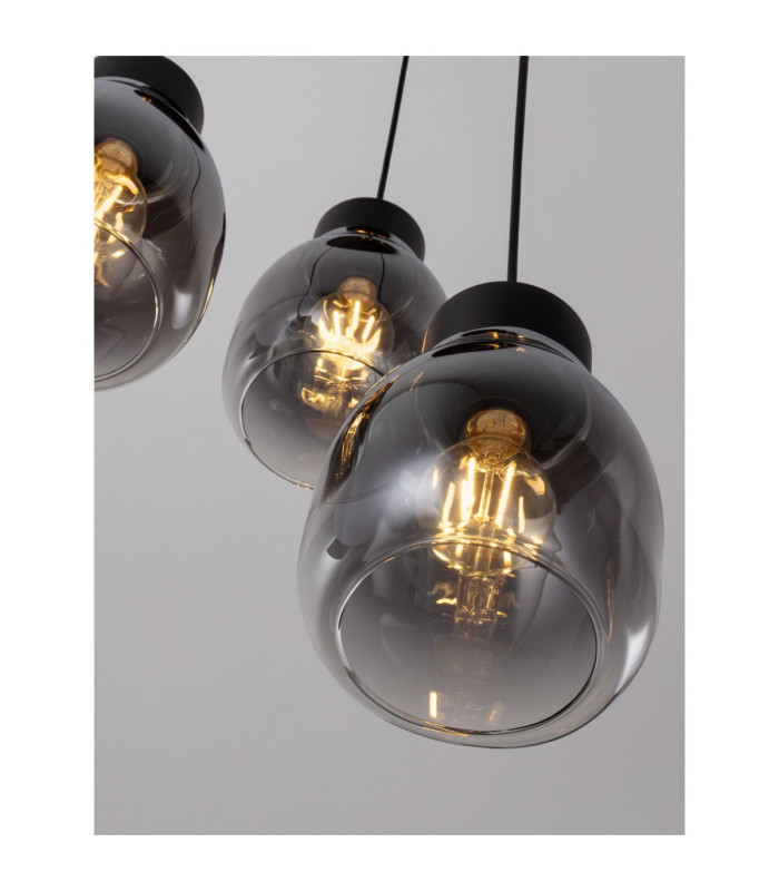 Blacu Cluster Pendant Ceiling Light Smokey Grey Black E27 3x12W-6