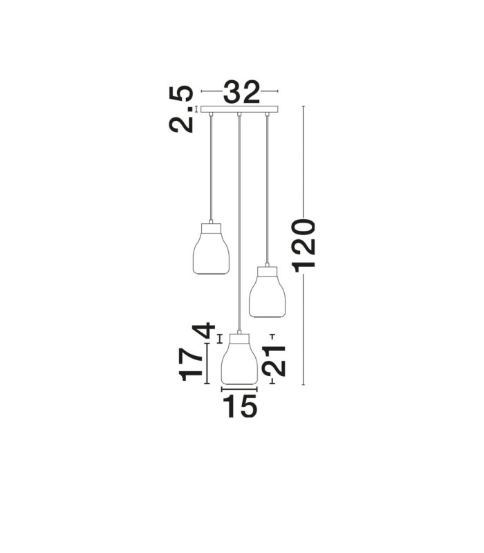 Blacu Cluster Pendant Ceiling Light Smokey Grey Black E27 3x12W-7