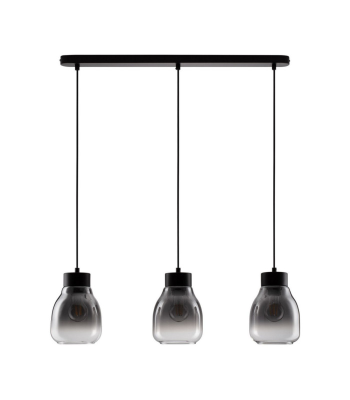 Blacu Bar Pendant Ceiling Light Smokey Grey Black E27 3x12W-1