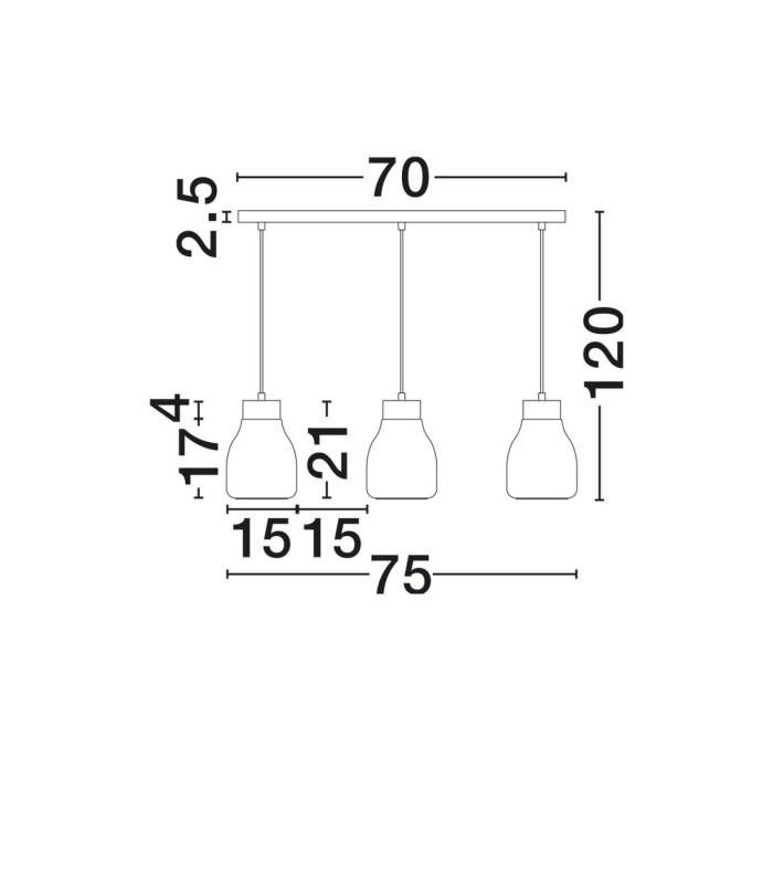 Blacu Bar Pendant Ceiling Light Smokey Grey Black E27 3x12W-9