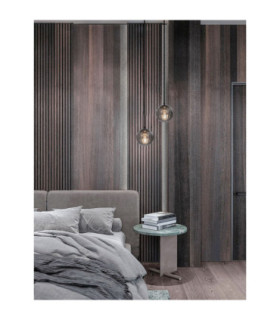 Abbacus Globe Pendant Ceiling Light Smokey Matt Black E27 1x12W-2