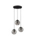 Abbacus Cluster Pendant Ceiling Light Smokey Matt Black E27 3x12W-1