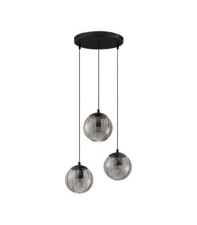 Abbacus Cluster Pendant Ceiling Light Smokey Matt Black E27 3x12W-1