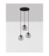 Abbacus Cluster Pendant Ceiling Light Smokey Matt Black E27 3x12W-3