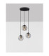 Abbacus Cluster Pendant Ceiling Light Smokey Matt Black E27 3x12W-4