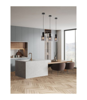 Mirbi Dome Pendant Ceiling Light Smokey Sandy Black E27 1x12W-2