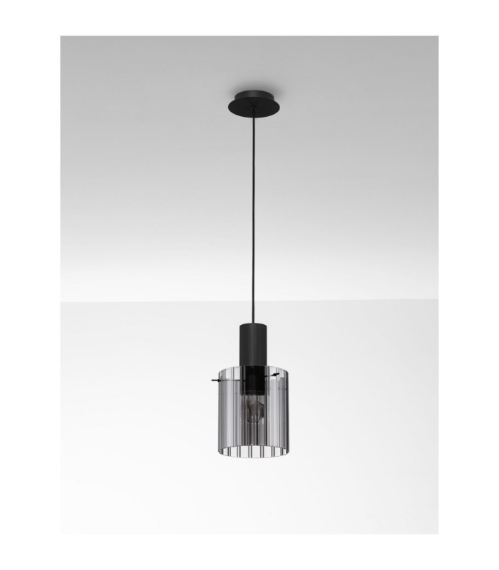 Mirbi Dome Pendant Ceiling Light Smokey Sandy Black E27 1x12W-3