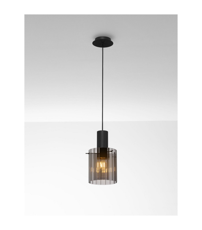 Mirbi Dome Pendant Ceiling Light Smokey Sandy Black E27 1x12W-4