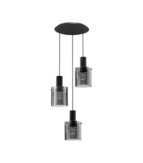Mirbi Cluster Pendant Ceiling Light Smokey Sandy Black E27 3x12W-1