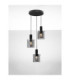 Mirbi Cluster Pendant Ceiling Light Smokey Sandy Black E27 3x12W-4
