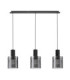 Mirbi Bar Pendant Ceiling Light Smokey Sandy Black E27 3x12W-1