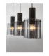 Mirbi Bar Pendant Ceiling Light Smokey Sandy Black E27 3x12W-5