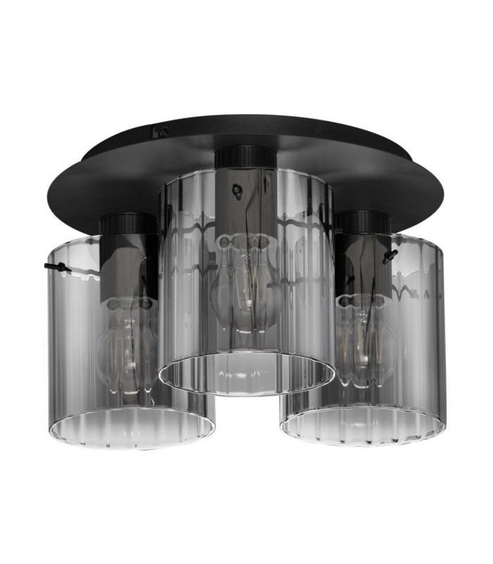 Mirbi Shade Cluster Ceiling Light Smokey Sandy Black E27 3x12W-1