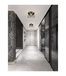 Mirbi Shade Cluster Ceiling Light Smokey Sandy Black E27 3x12W-2