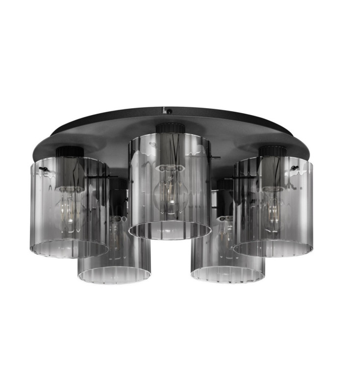 Mirbi Shade Cluster Ceiling Light Smokey Sandy Black E27 5x12W-1